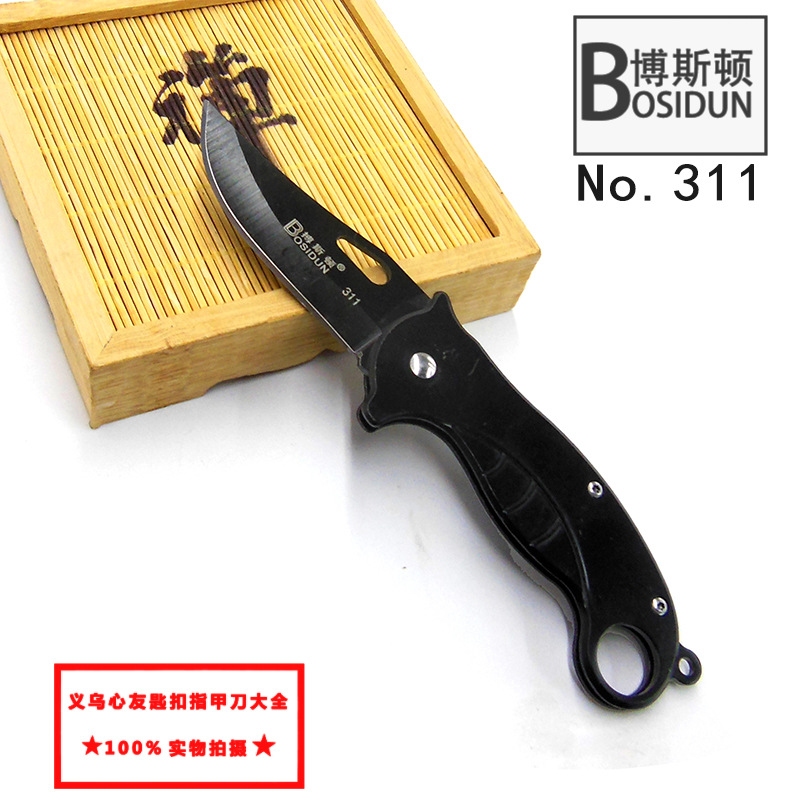 Boston outdoor folding knife, stainless steel fruit knife, portable folding camping knife, supermarket premium knife, military knife card pic 16