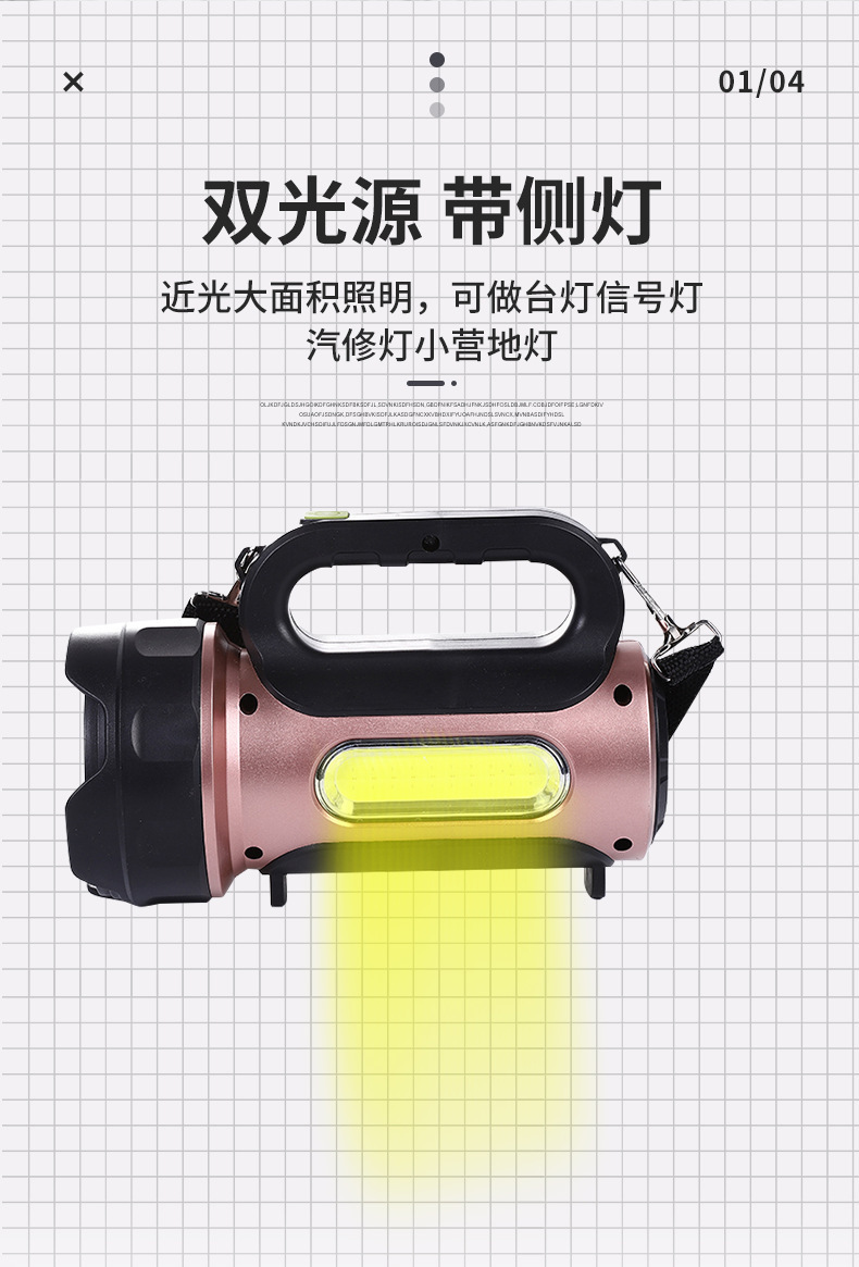户外便携防雨水工业手提便携式手电筒强光超亮巡检工作灯远射灯 pic 2