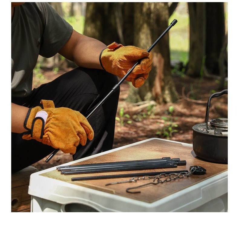 Outdoor camping pot, campfire tripod, portable pot stand, three-section campfire tripod, aluminum alloy stand pic 15
