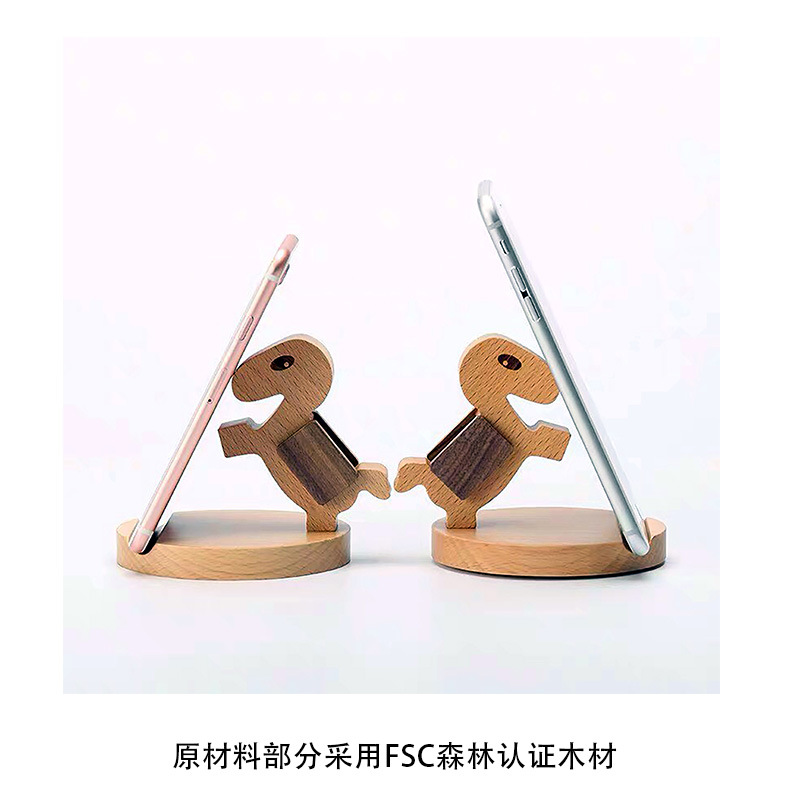 工厂批发底座实木台历名片明信片木质摆件 创意手机木制支架定制详情12