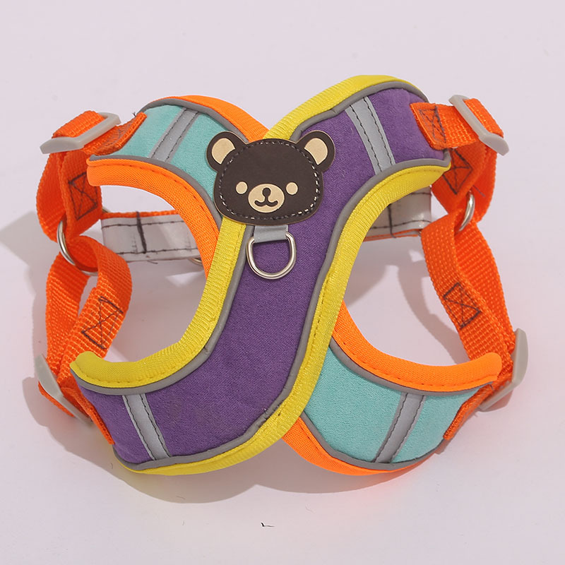 跨境新品宠物胸背带背心式猫咪小型犬安全防挣脱胸背牵引绳厂批发详情9