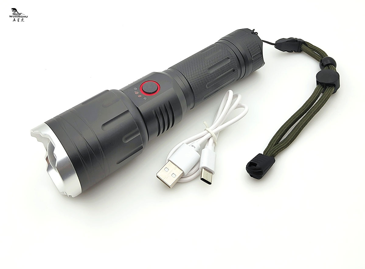Cross-border bestseller: Aluminum alloy white laser long-range high-intensity flashlight, USB charging zoom ultra-bright outdoor flashlight pic 3