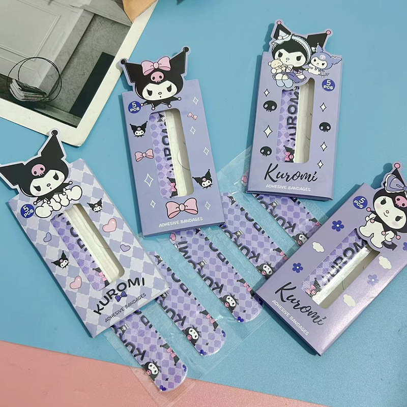 Sanrio Kuromi Band-aid box set: 5 pieces of waterproof and breathable band-aids for students and children, wound patches, and hemostatic patches pic 6