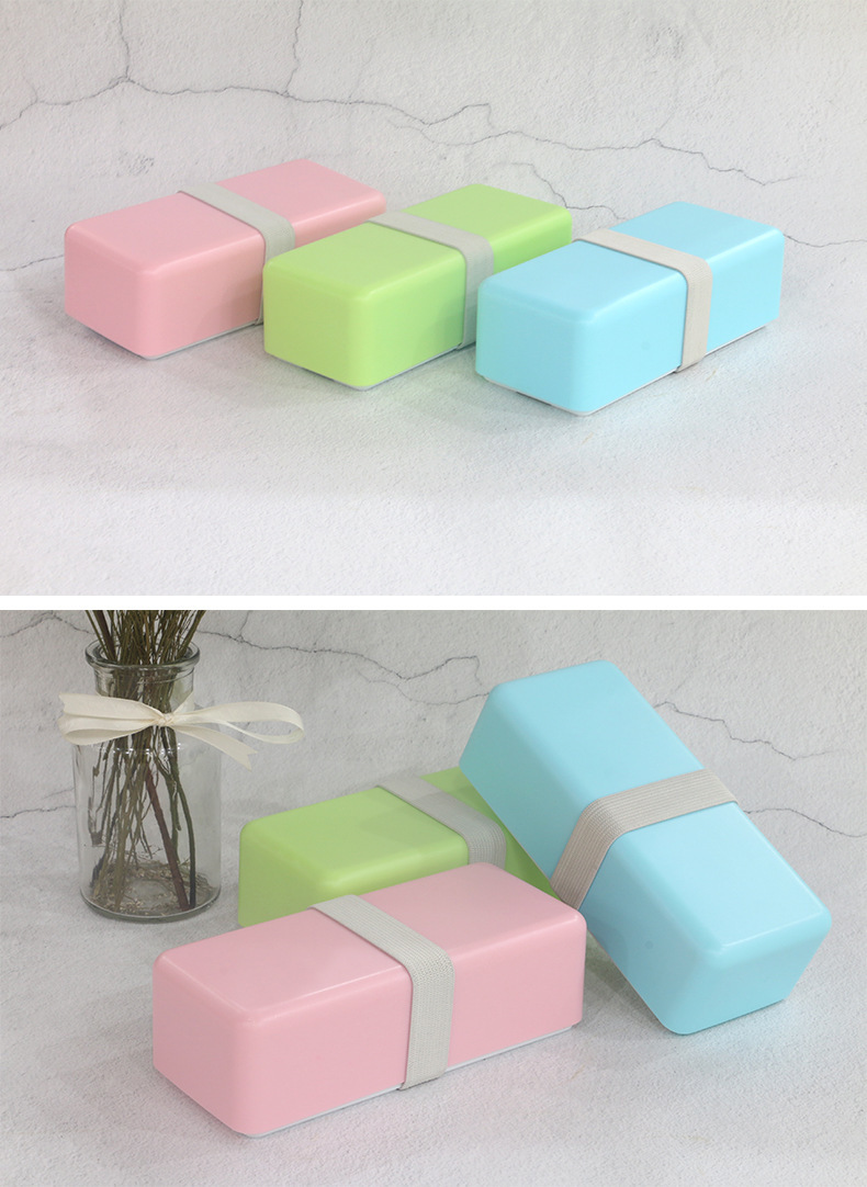 INS japonés de doble capa comprimido lunch box plegable pequeño fresco simple bento box para adultos estudiantes con lunch box pic 17