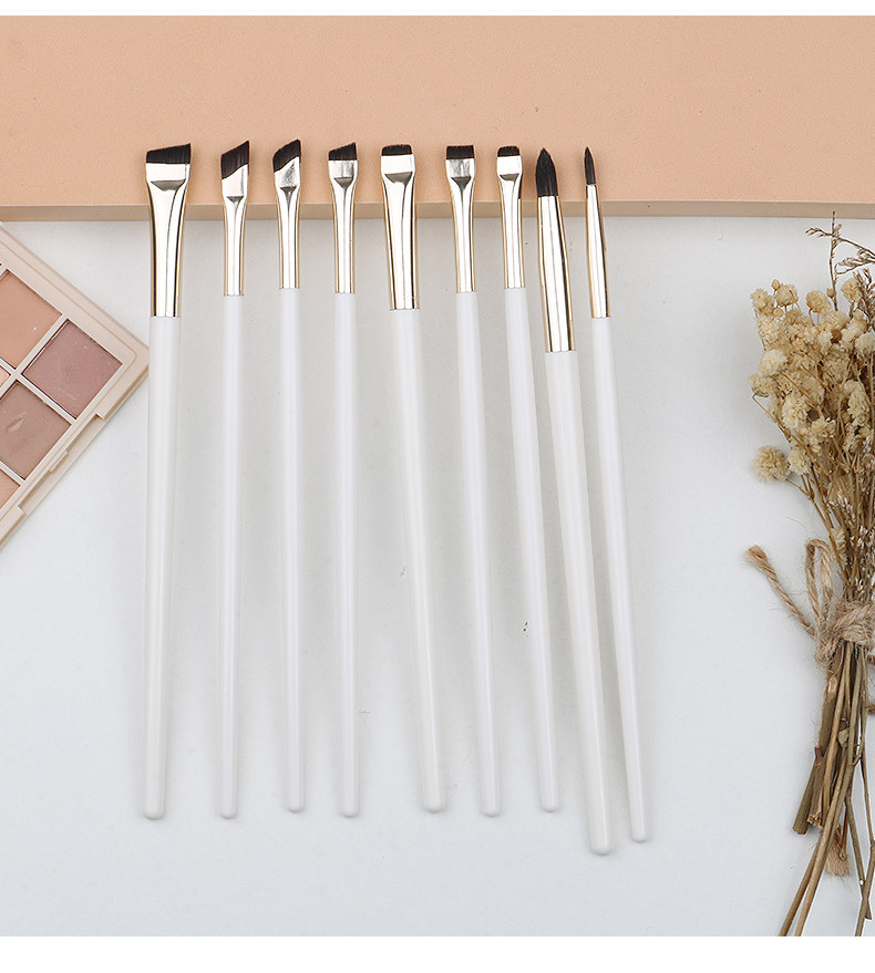 New eye detail makeup brush set of 9 pieces, complete set of soft bristle blade eyeshadow, horizontal eyeliner and slanting eyebrow makeup brushes pic 31