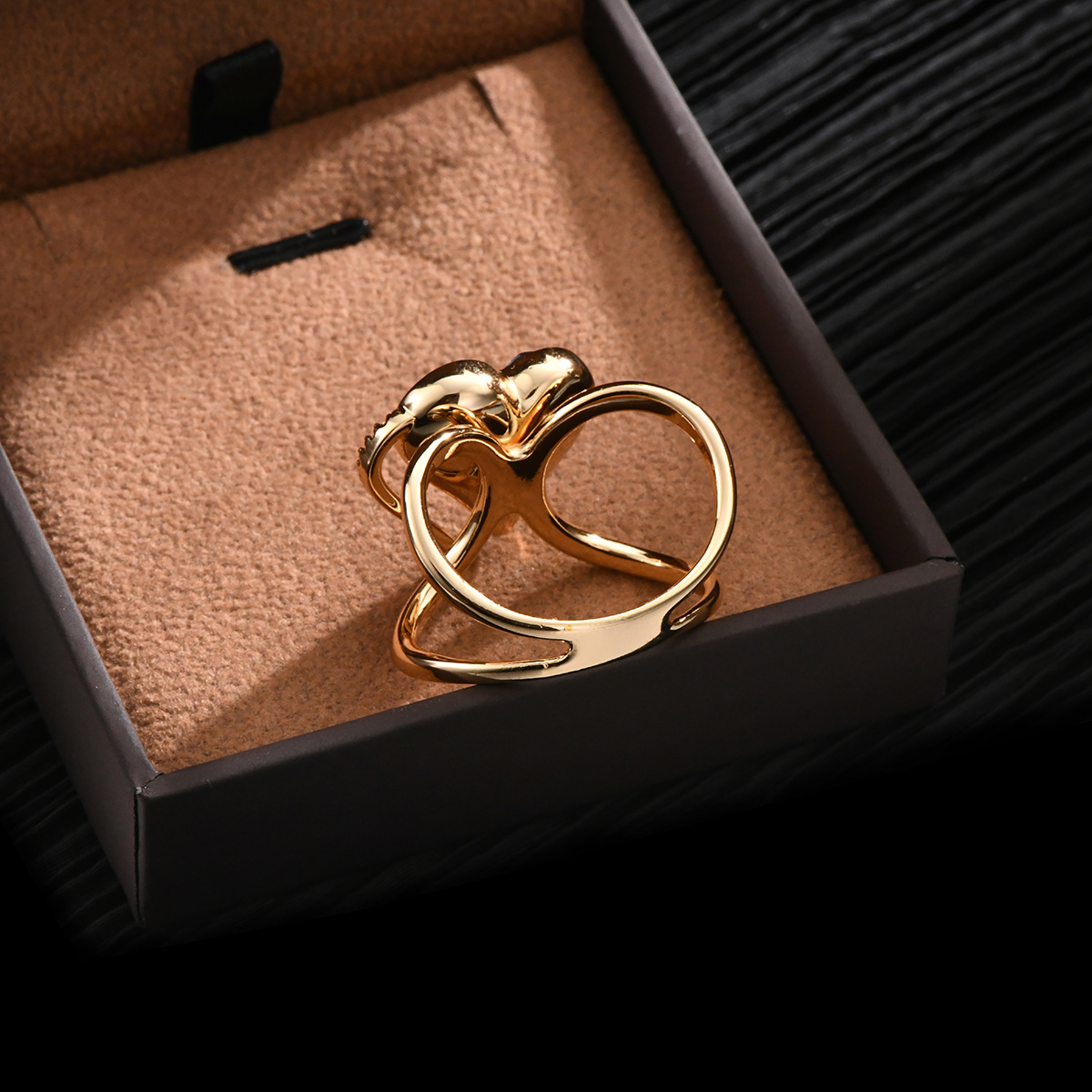 丝巾扣纯铜微镶爱心型奥地利进口水晶X型指环蝴蝶结厂家批发直播详情7