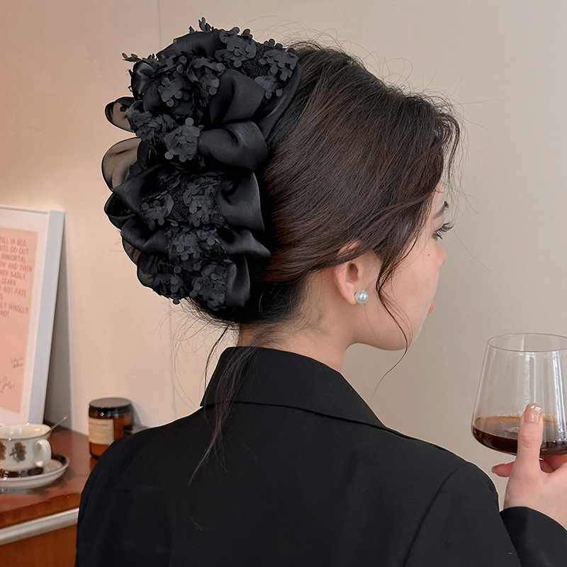 Yiwu accessories bow hair clips, new style hair grips, light luxury and high-end feel, back of the head shark clip hair accessory pic 12