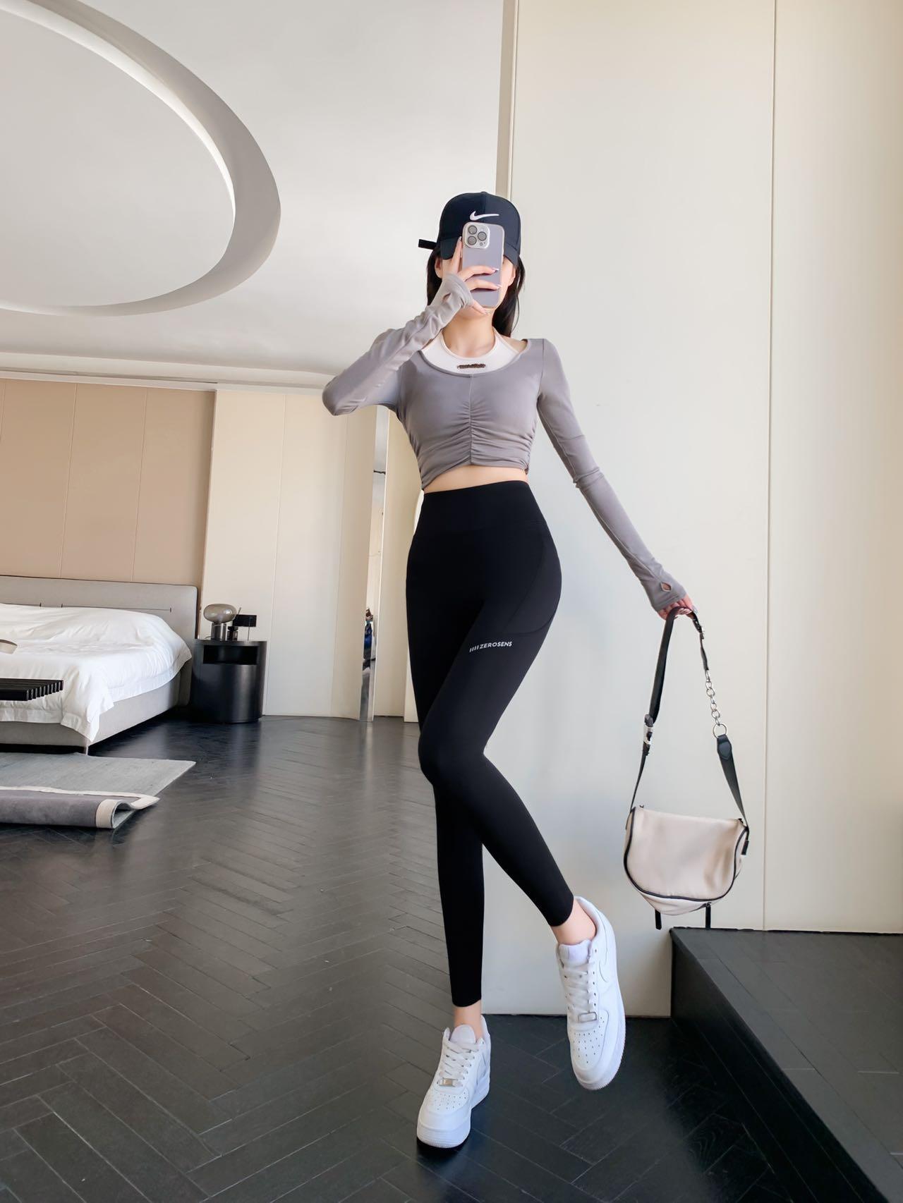 2023口袋瑜伽芭比裤女春夏户外塑形显瘦外穿高腰提臀鲨鱼皮打底裤详情8