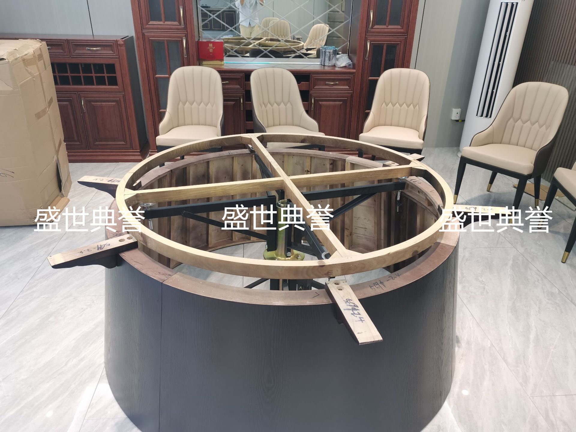 佛山专业生产酒店实木电动餐桌酒楼电动转盘餐桌海鲜餐厅轻奢餐桌详情3