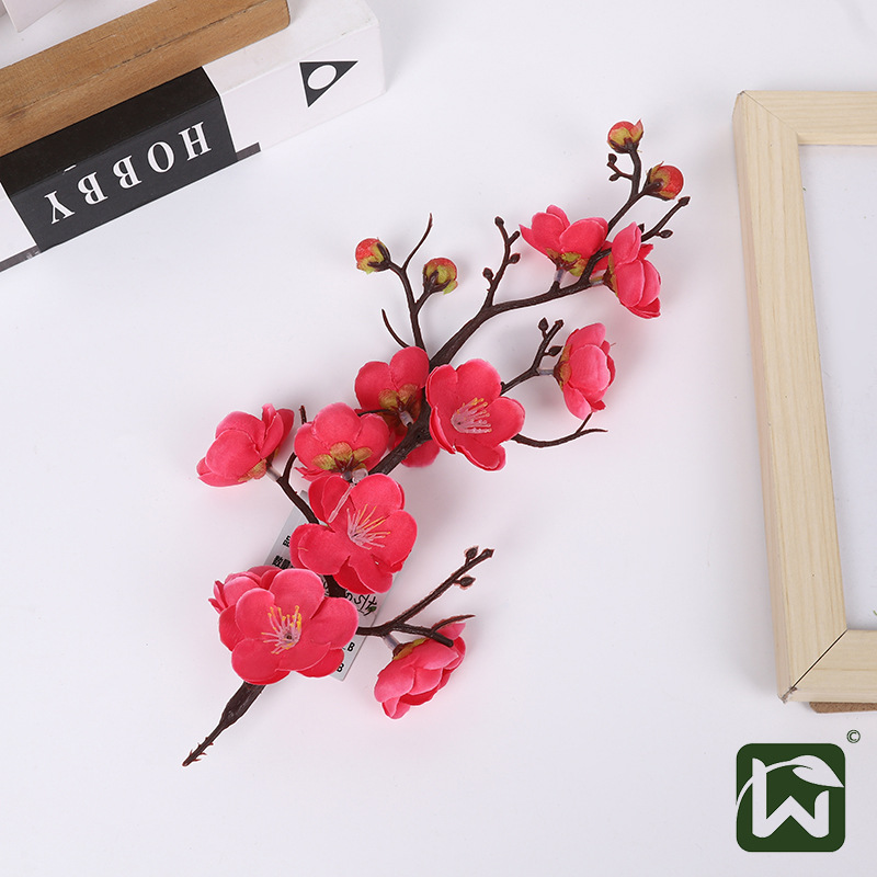 Wholesale of cross-border simulated winter plum blossoms, plum blossom bonsai, flower branches, New Year home decorations, living room vases and ornaments pic 22