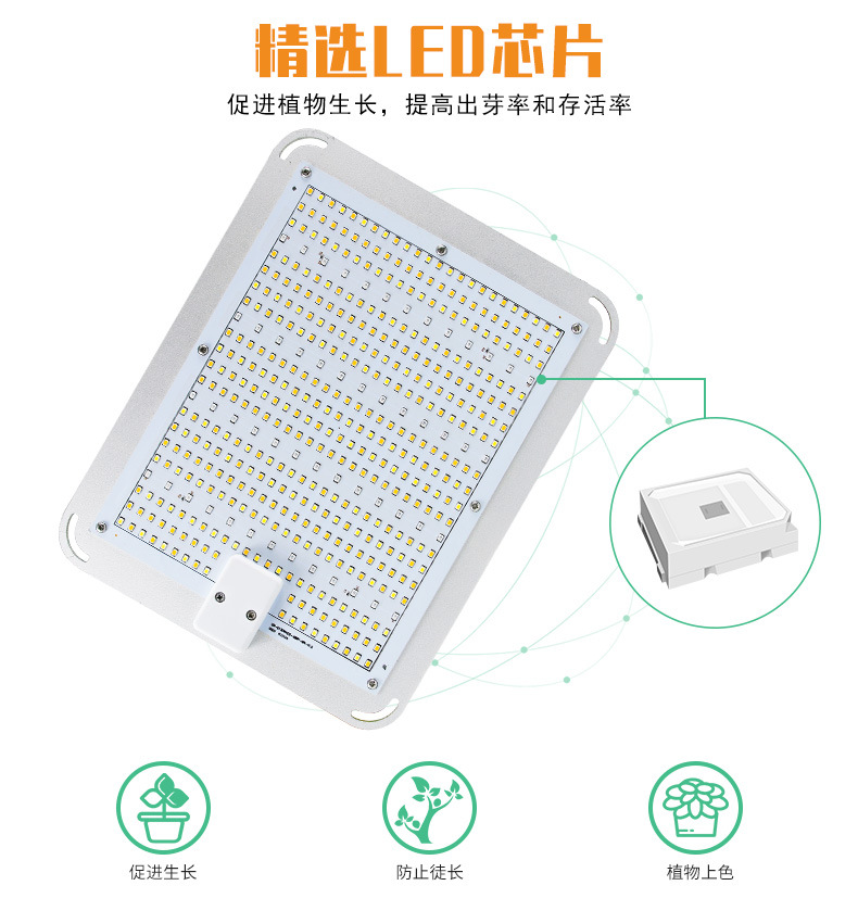 谦润照明100W植物灯LED80W多肉补光2000W温室灯大棚50W大功率400W详情16