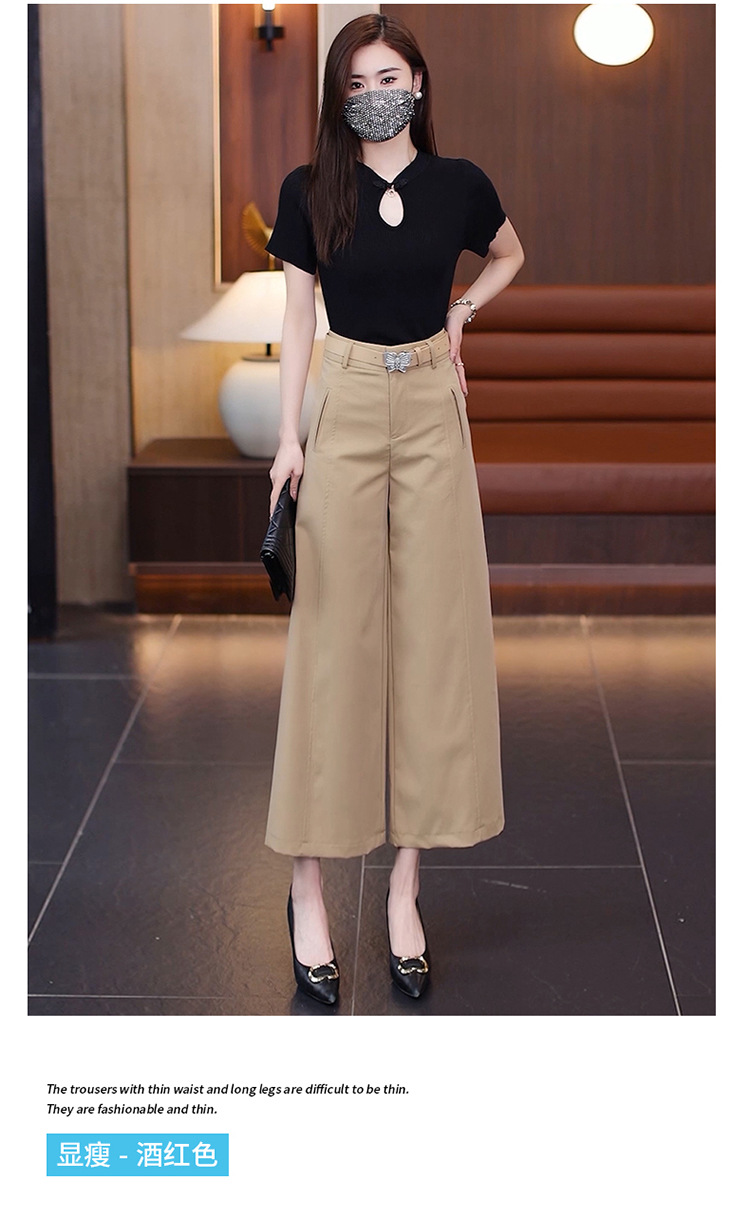 天丝棉九分裤女2024夏季新款高腰显瘦休闲裤直筒宽松西装阔腿裤子详情14
