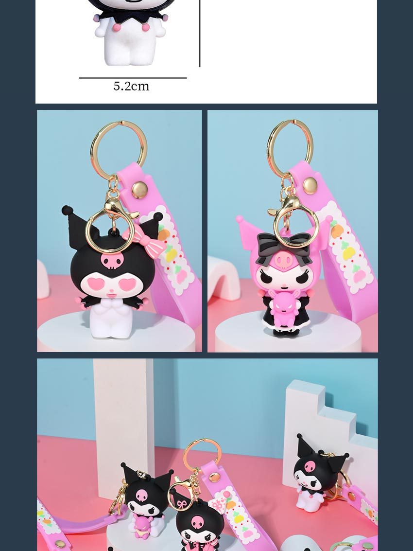 三丽鸥库洛米钥匙扣卡通3D公仔书包挂件小礼品pvc软胶钥匙扣挂件详情7