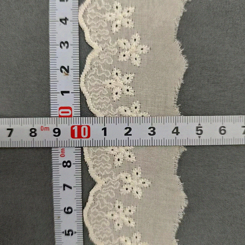 Wholesale of cotton embroidered lace, hollowed-out lace, embroidered skirt hem, clothing accessories, milk silk, perforated, barcode 2.5 pic 88