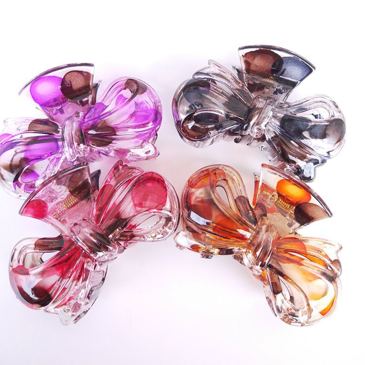 2-yuan store grab clips, plastic bow grab clips, grab handles, fashionable and high-quality hair grips, colorful hair clips, 2-yuan supply pic 4