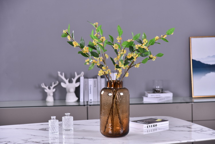 Wholesale artificial yellow osmanthus and laurel, green landscape garden artificial trees, decorative golden osmanthus leaves, home, hotel and homestay artificial flowers pic 39