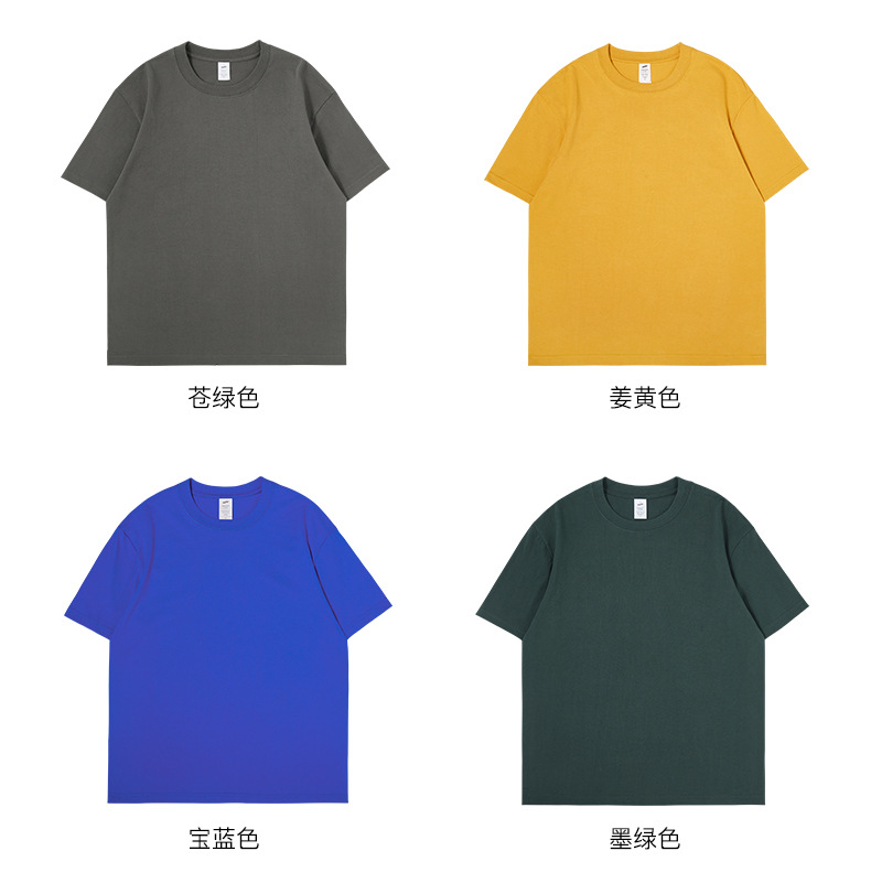 男装230克纯棉针织短袖夏季潮牌服饰打底衫白t恤男情侣装体恤衣服详情13