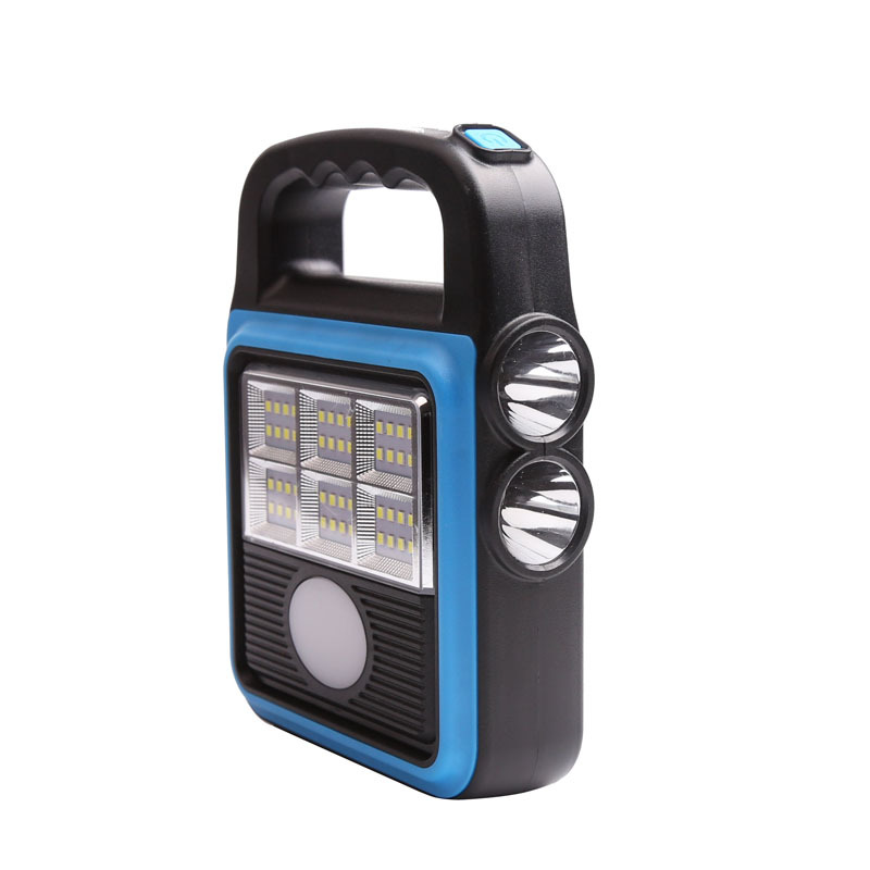 Outdoor multi-functional solar floodlight, yellow and white light color temperature charging portable lamp, LED portable camping work light pic 3