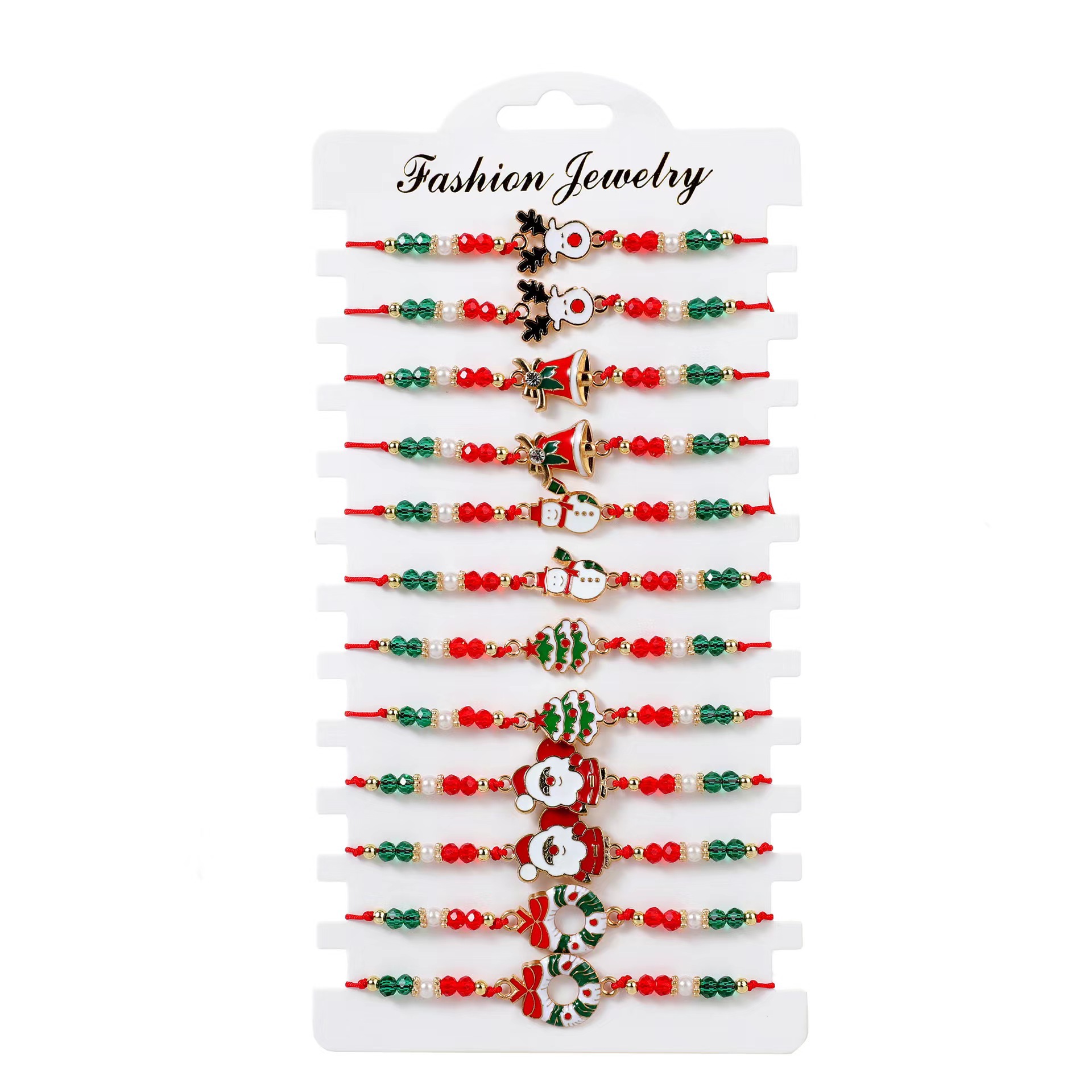 A cute cartoon alloy reindeer Santa Claus crystal bracelet that is selling well on Amazon pic 1