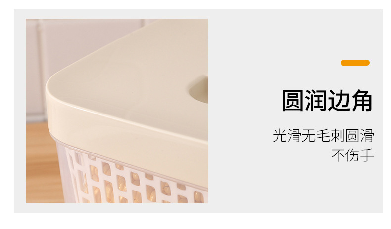 Multi-layer draining hand-held vegetable washing baskets, double-layer covered draining baskets, food storage boxes, household refrigerators, food storage boxes, kitchen plastic wholesale pic 17