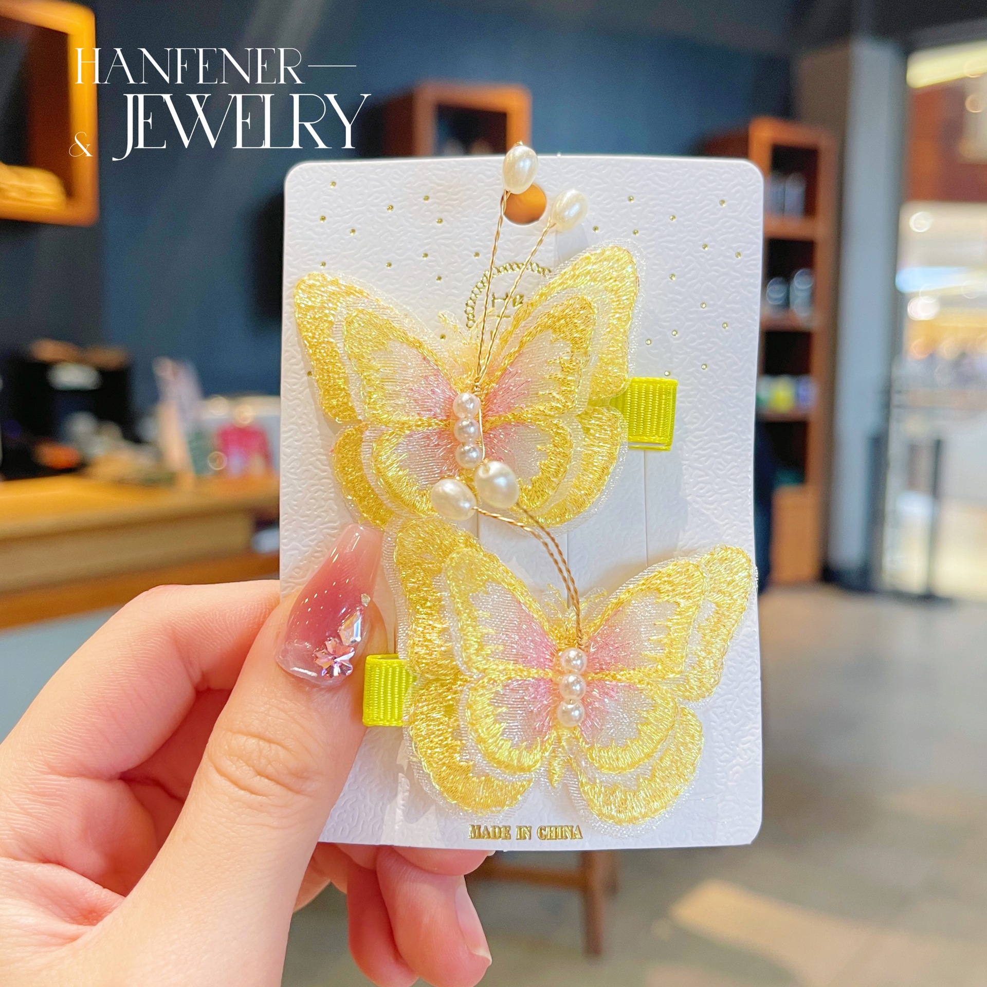 儿童发夹 国潮系列蝴蝶发夹2023新款手工春夏碎发卡刘海夹宝宝超仙发夹详情13