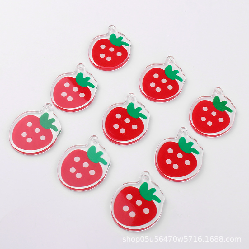 Wholesale of new printed strawberry acrylic transparent sheet diy handcrafted earrings and keychain accessories materials pic 6