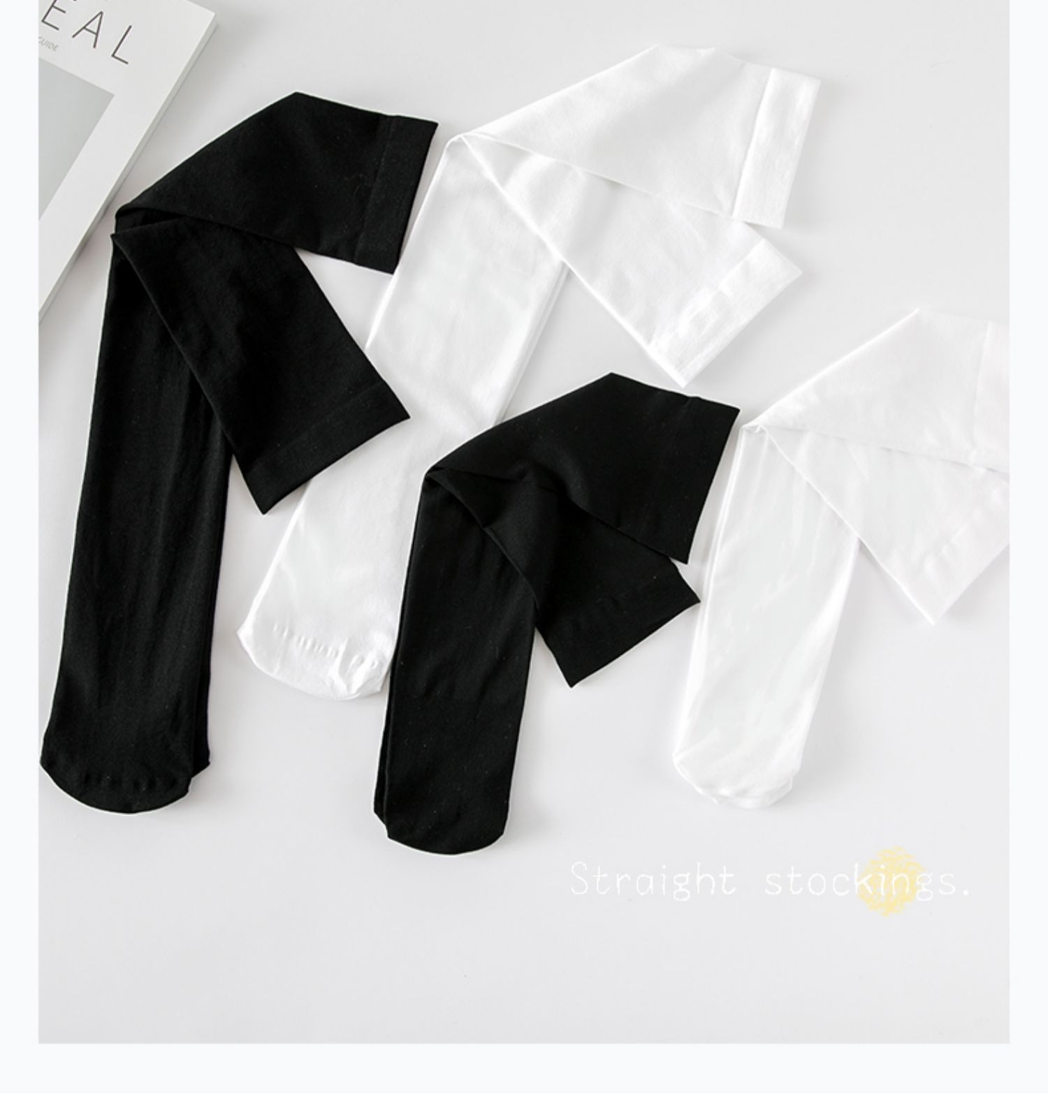 六一薄款儿童中筒袜过膝天鹅绒条纹小腿袜春夏女童白色长筒袜批发详情8