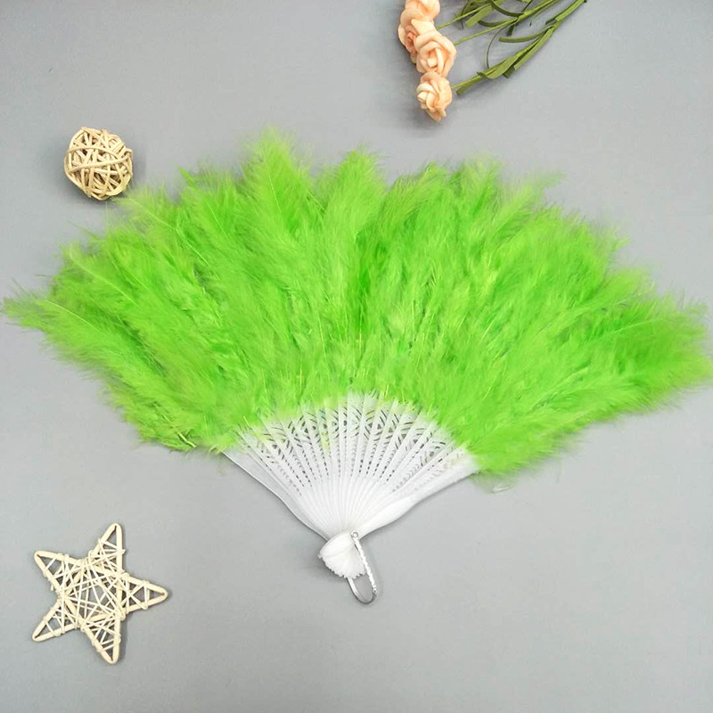 Halloween dance party Peacock feather fan, dance performance props, colorful feather folding fan, Turkey feather colorful fan pic 26