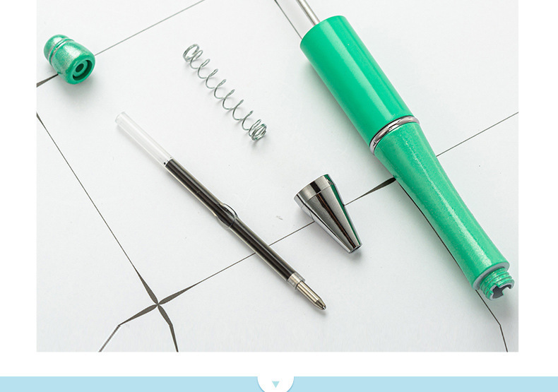 Wholesale of bead pens in stock, creative diy plastic bead pens, ballpoint pens, printable plastic bead ballpoint pens pic 19