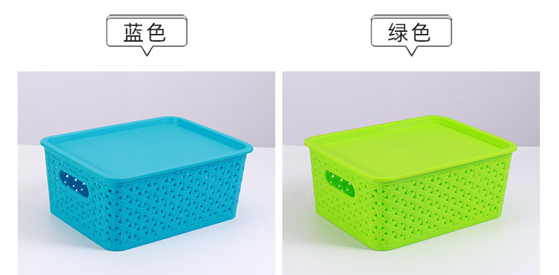 Processing kitchen fruit and vegetable storage basket with lid, plastic storage basket, toy and clothing storage basket, Nordic style pic 5