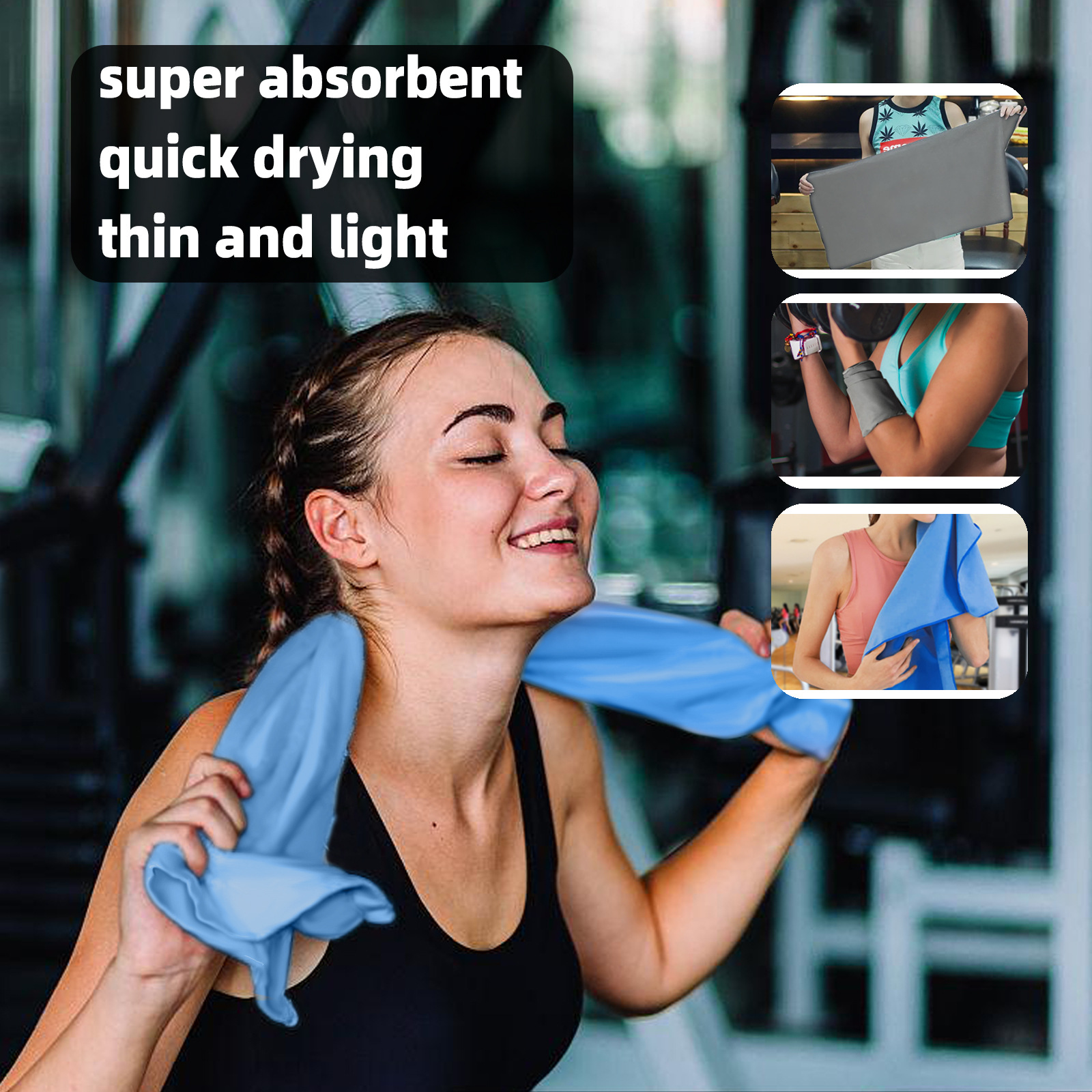 Ultra-fine fiber quick-drying double-sided fleece towel: soft, skin-friendly, quick-drying, sweat-absorbing, sports, travel, yoga, beach towel pic 19