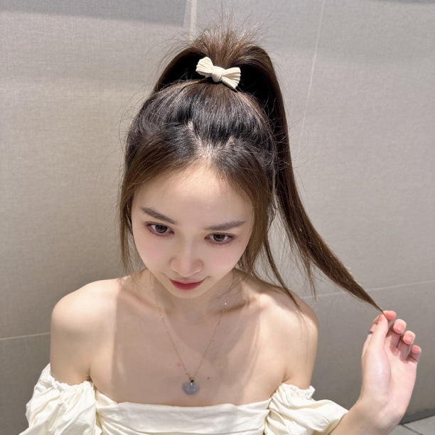 创意款简约蝴蝶结头绳大肠发圈百搭不伤发高弹力发绳加粗皮筋批发详情5