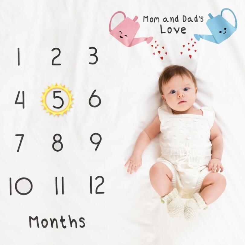 Baby milestone month photography background cloth, baby creative digital photography blanket background cloth, photography props pic 2