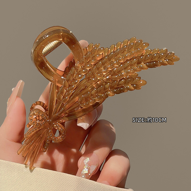 Spring and summer bestsellers: Wheat ear hair clips for women, simple and creative, back of the head hair claw clips, shark clips, hair accessories and headwear pic 17