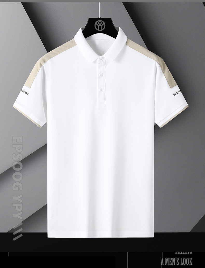 夏季冰丝薄款polo衫男士短袖t恤爸爸装商务翻领半袖休闲潮牌衣服详情10