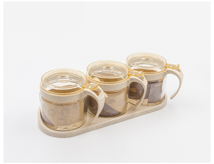 Wholesale glass round four-color glass bottles, daily necessities, kitchen sorting, seasoning boxes, seasoning bottles, self-sold by the manufacturer pic 15