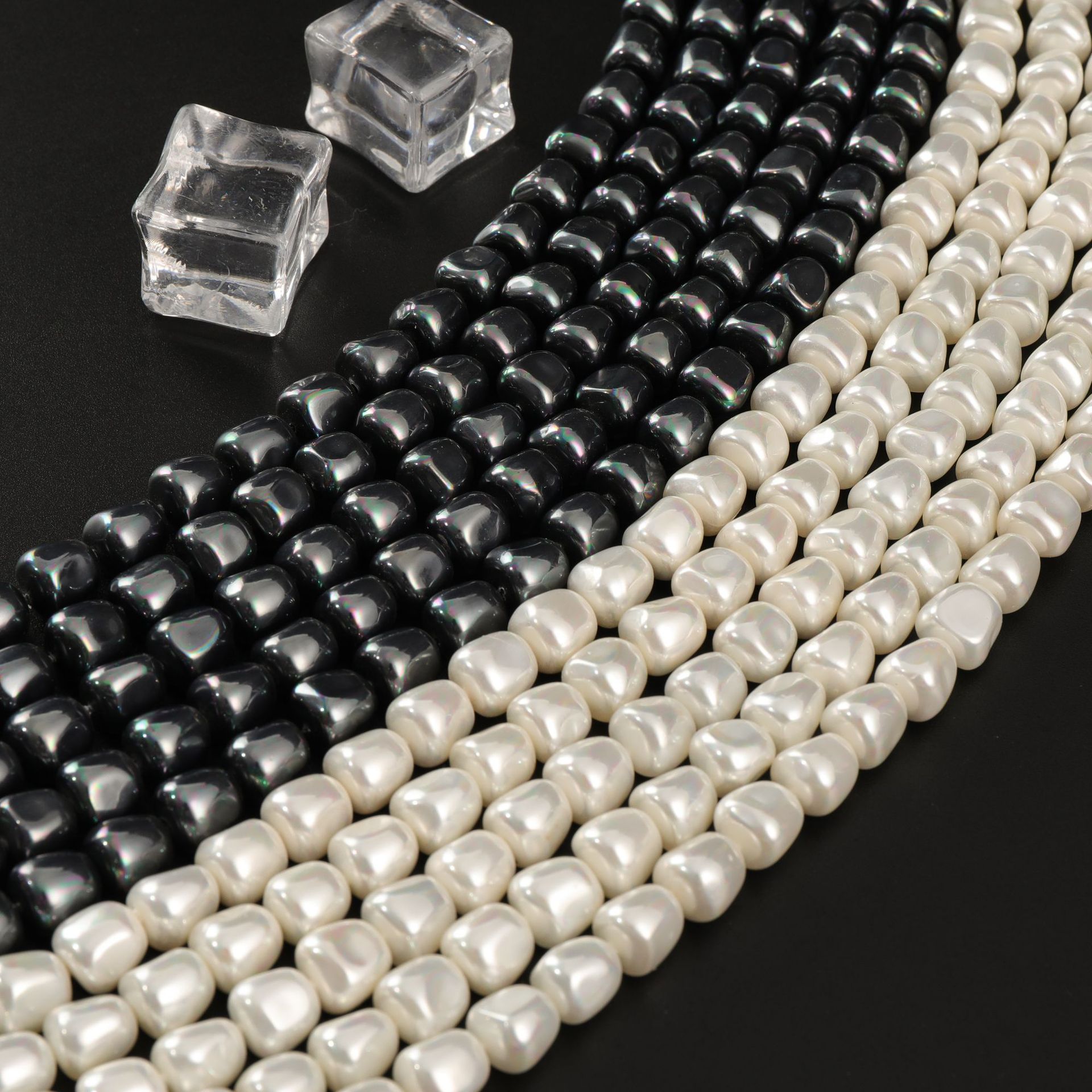 Factory direct supply of irregular-shaped straight-hole shell beads, bell-shaped gourd cut surface shell pearls, DIY handmade jewelry accessories, beads pic 1