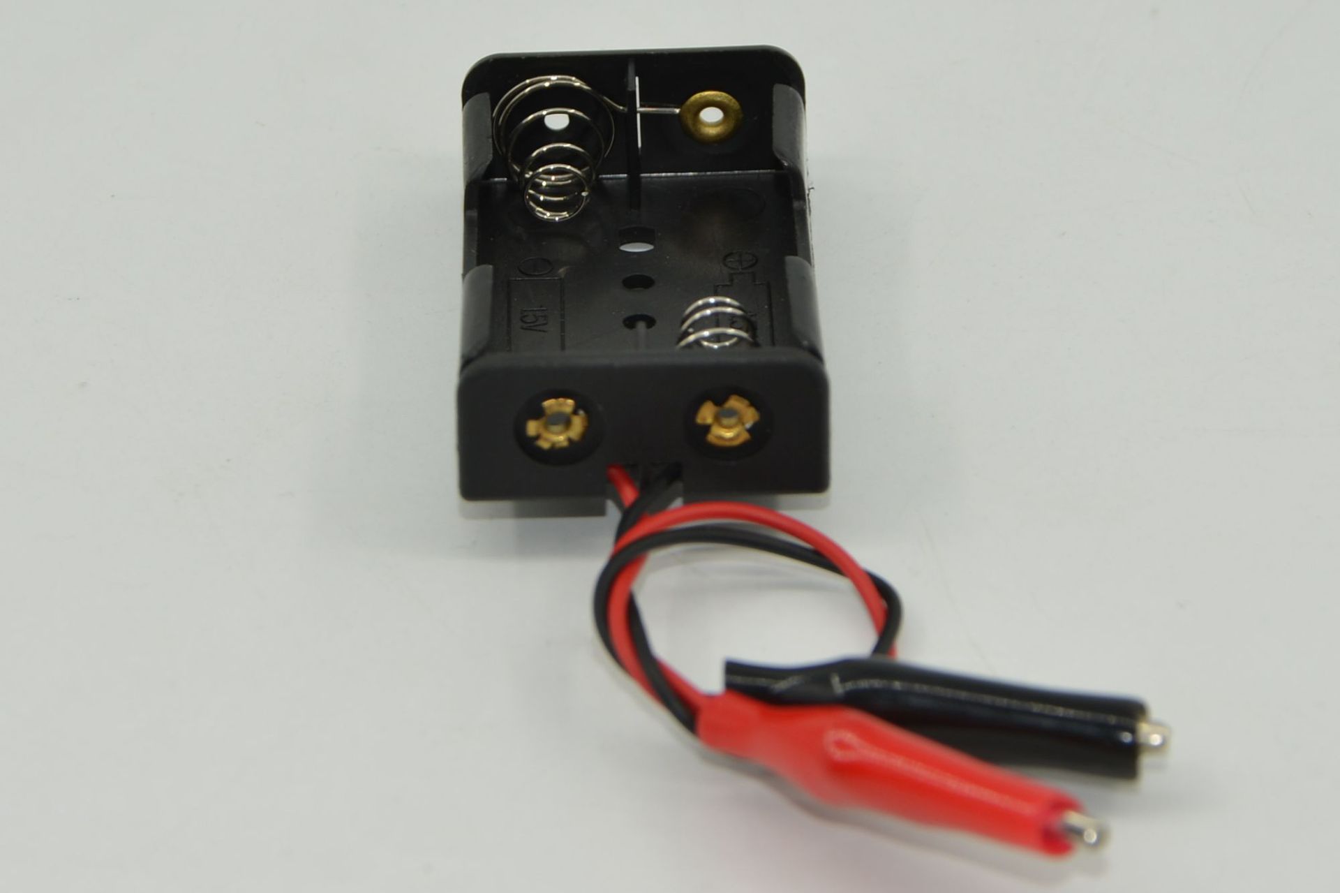 Battery box No. 5 AA black double-cell battery box with alligator clip wire half-peeled 3V battery box sent by the manufacturer pic 4