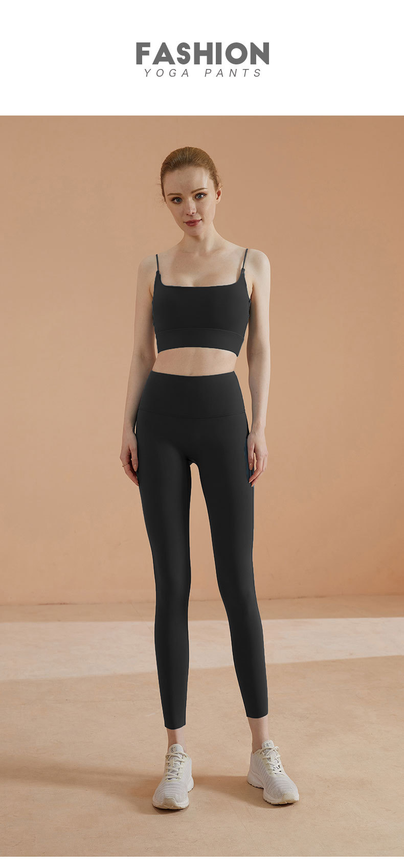 Autumn and winter Lycra nude yoga pants for women, tight height waists, elastic peach hips, lulu original factory running and fitness wear pic 44