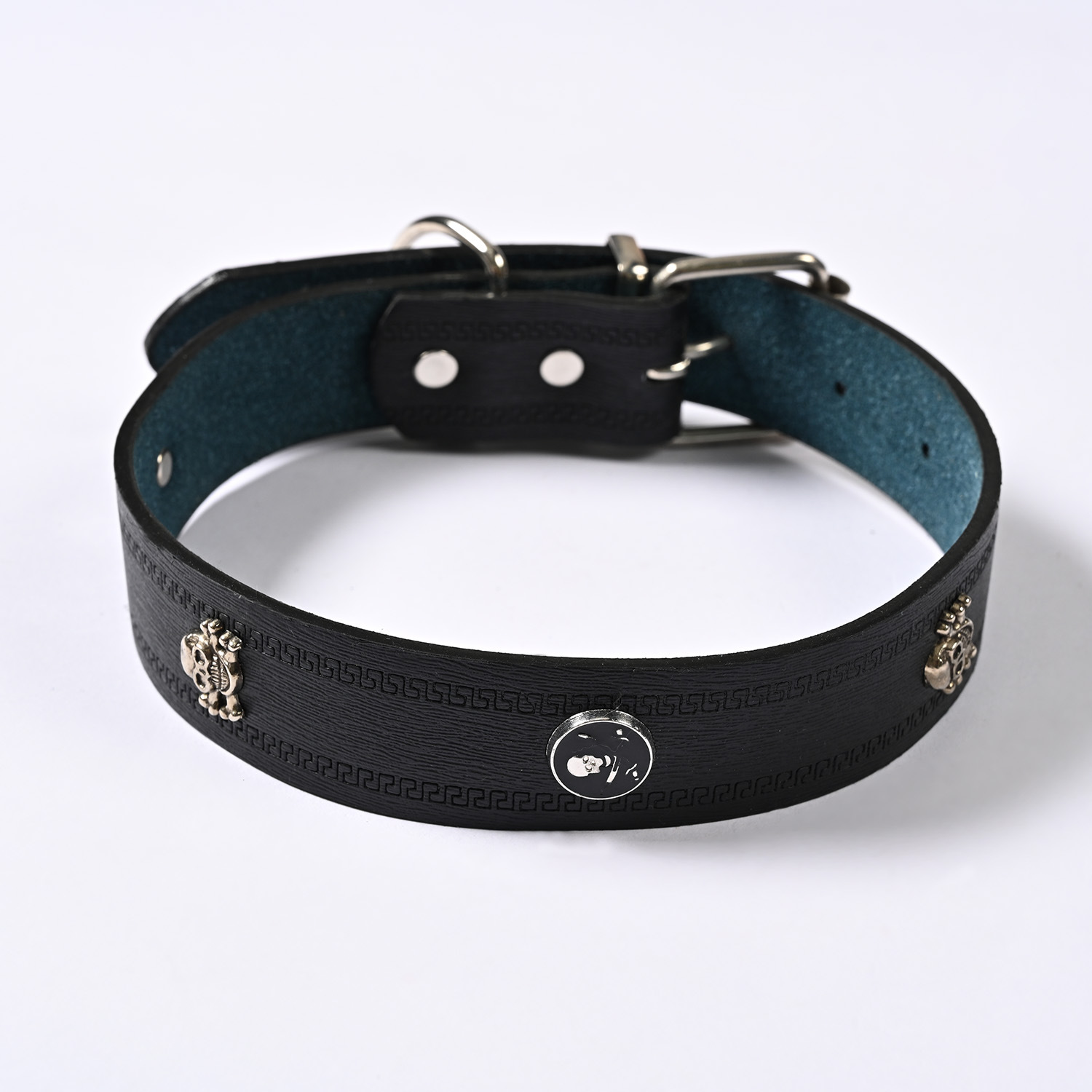 New cross-border skull PU pet collar, large dog neck collar, leather pet collar, adjustable wholesale pic 9