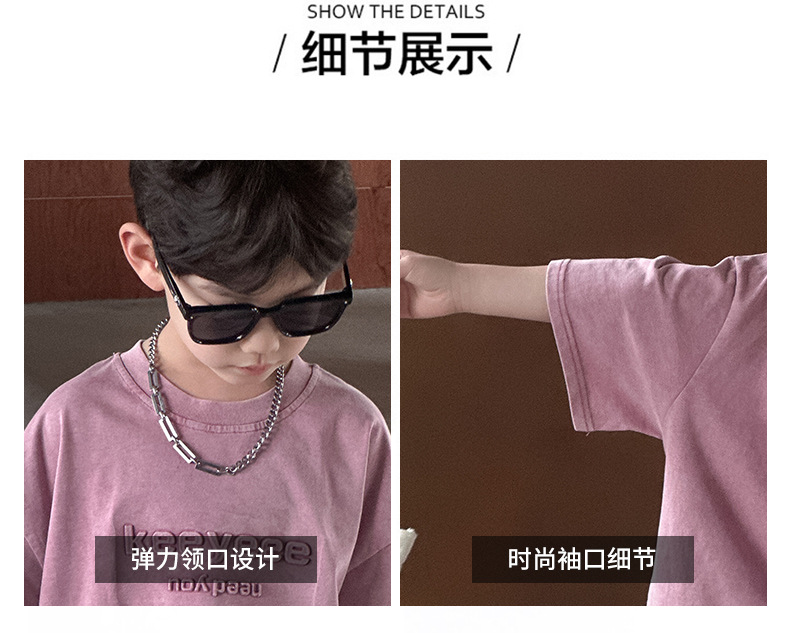 男童夏季新款t恤2025儿童夏装休闲纯棉短袖T男孩印花上衣织里童装详情9