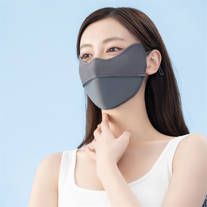 夏季冰丝防晒口罩女防紫外线护眼角立体防尘透气薄款户外面罩批发详情13