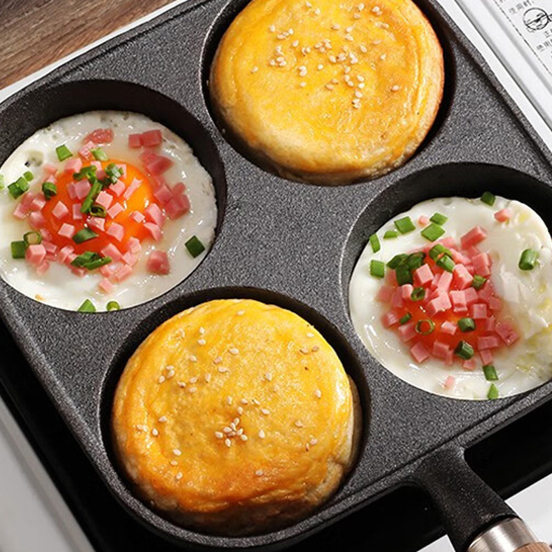 love cooking Supor Egg Frying Pan Cast Iron Uncoated Multi-functional Breakfast Pan Mini Pan Steak Frying Pan Home Egg Burger Deep Fryer pic 15