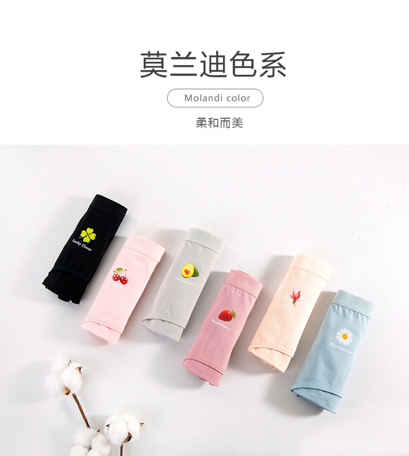 妈妈纯棉内裤女式200斤提臀收腹大码女内裤批发高腰三角短裤水果详情9