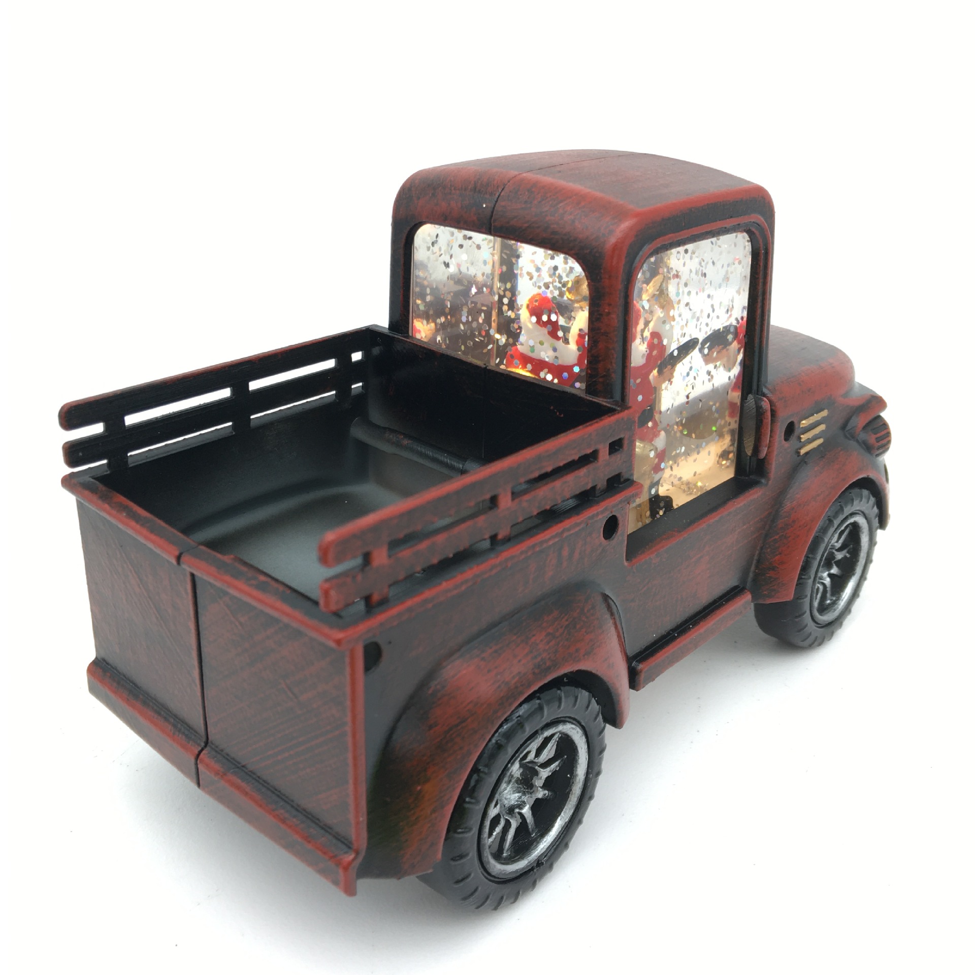 New holiday gifts: Illuminated, scallion oil leather truck, creative decorative items, window display, counter, Christmas gifts pic 3