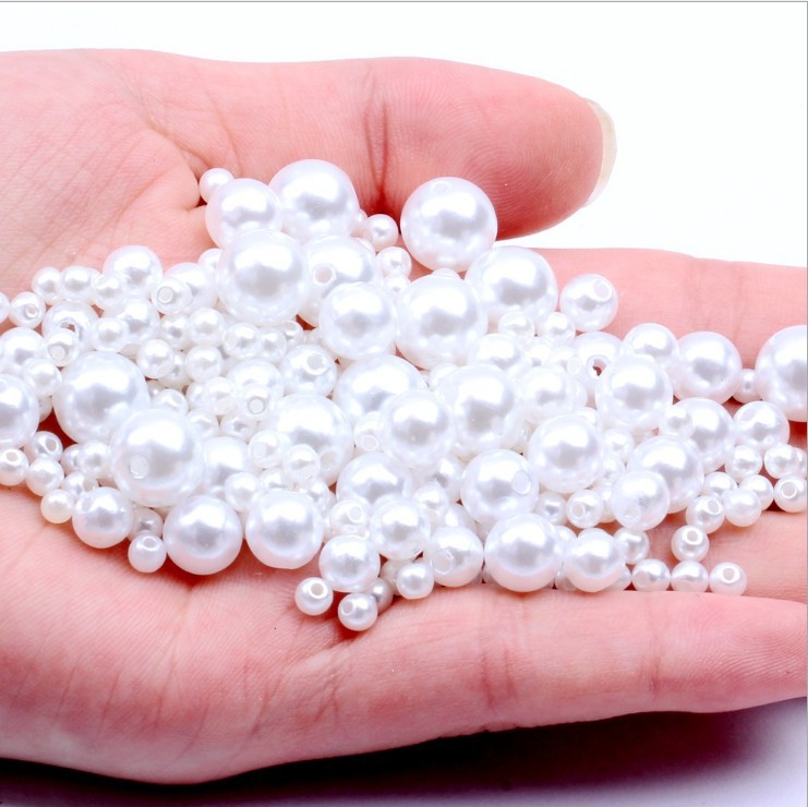 Through-hole pearl grass green jewelry accessories ABS imitation pearl perforated Yiwu manufacturer cut thread pearl string beads perforated round beads pic 27