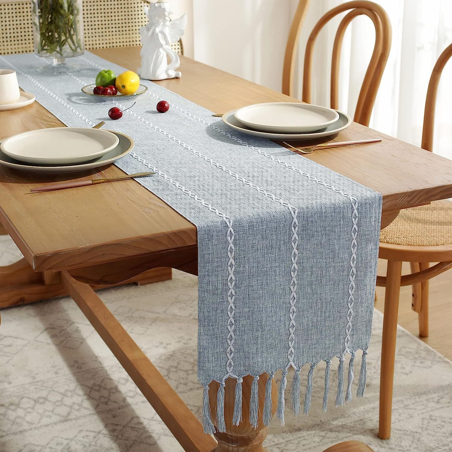 New cross-border Amazon handcrafted table flag, hollowed-out American country white tablecloth, dressing table scarf factory wholesale pic 50