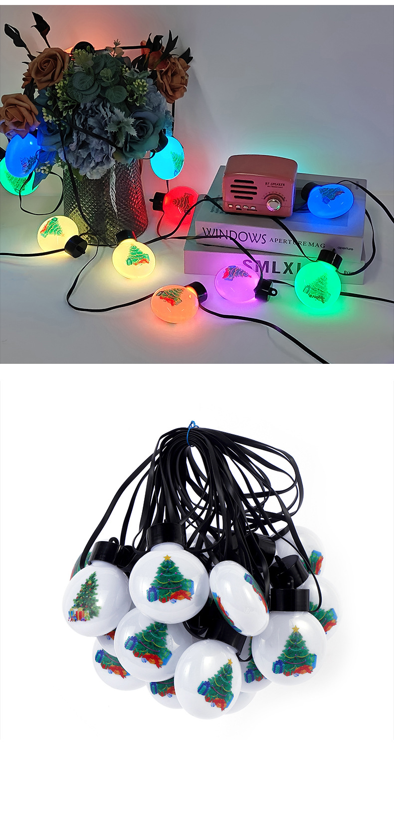 Colorful lights for festivals, weddings, housewarming, Christmas and New Year's Day, courtyard decoration, outdoor LED color lights, camping atmosphere lights pic 7