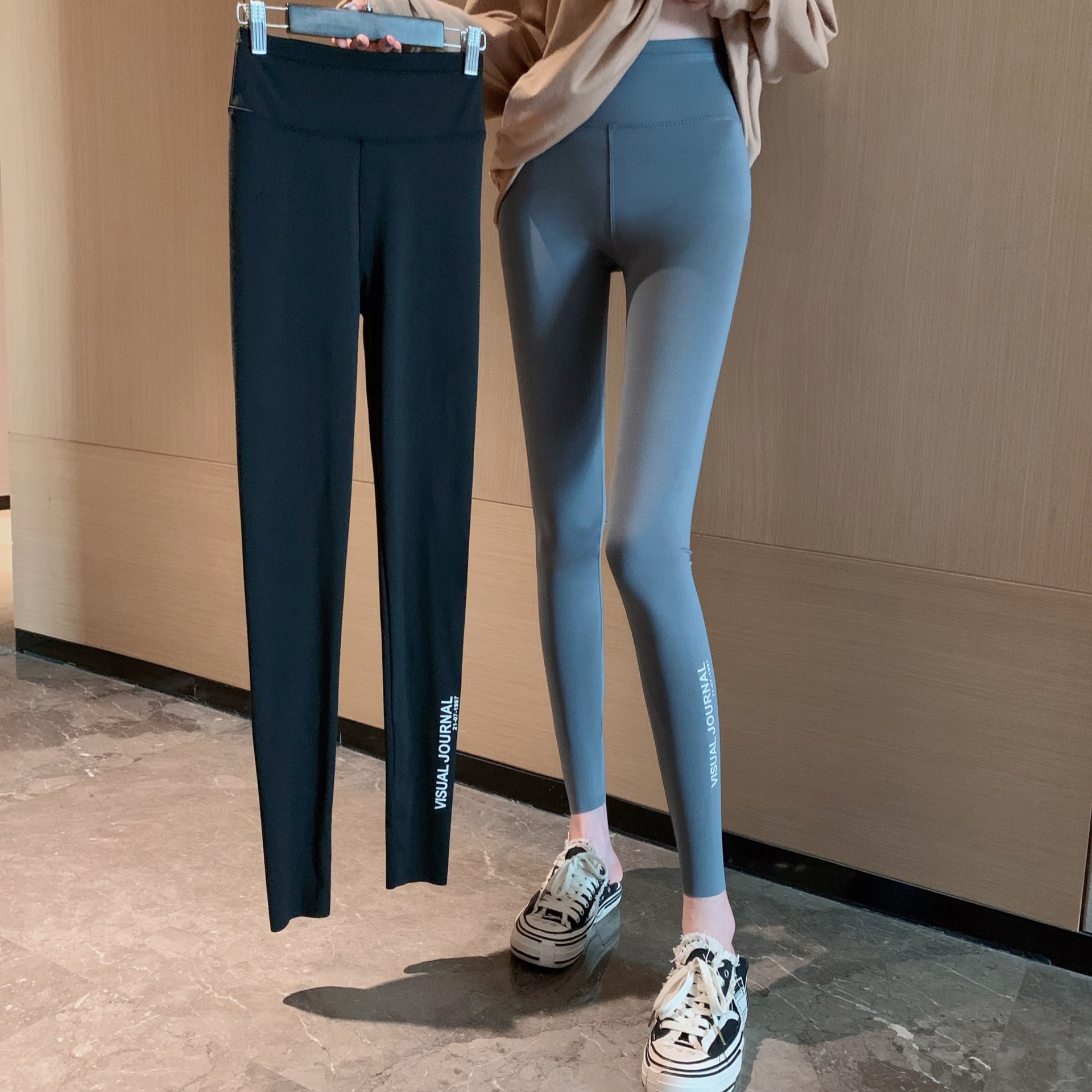 Three-point shark pants leggings for women, five-point summer thin tight-fitting outerwear, and nine-point letter-shaped belt-cinching and hip-lifting Barbie pants pic 75