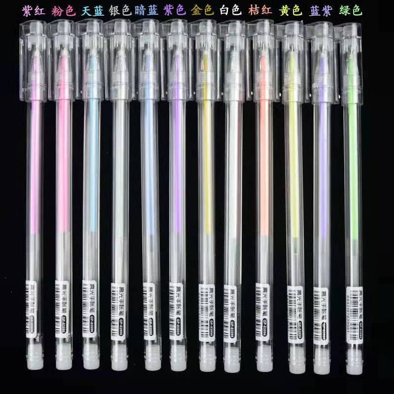 Wholesale of new high-gloss gel pens, journal pens, marker highlighters, colored high-gloss pens, diary doodles, and syringe pens pic 6
